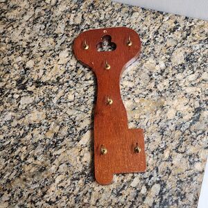 Vintage Wooden Skeleton Key Wall Key Holder ~12” Mid-Century Home Decor